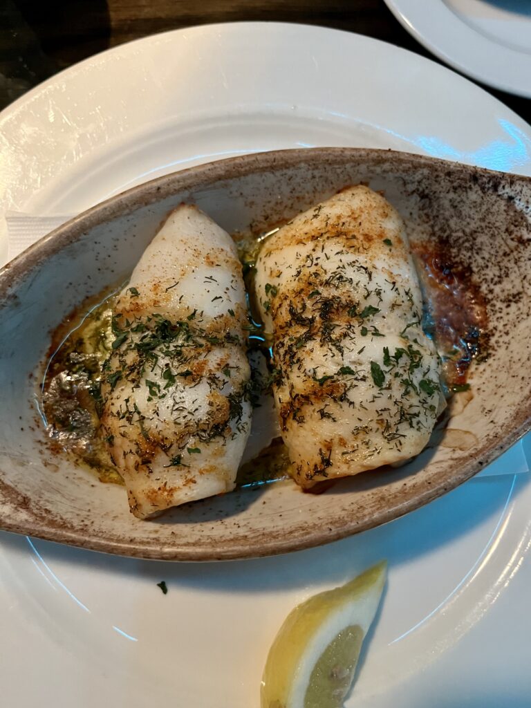Flounder stuffed with crab meat 
